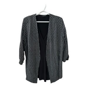 Black with white poka dot blazer